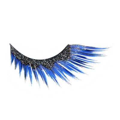 blue glitter strip lash